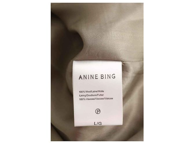 Anine Bing Blazer in lana kaki Cachi - vista 6