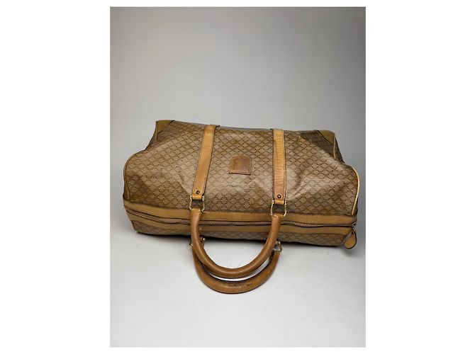 Céline Vintage Celine Paris Triomphe Leder Monogram Reisetasche, goldbraun - Ansicht 5
