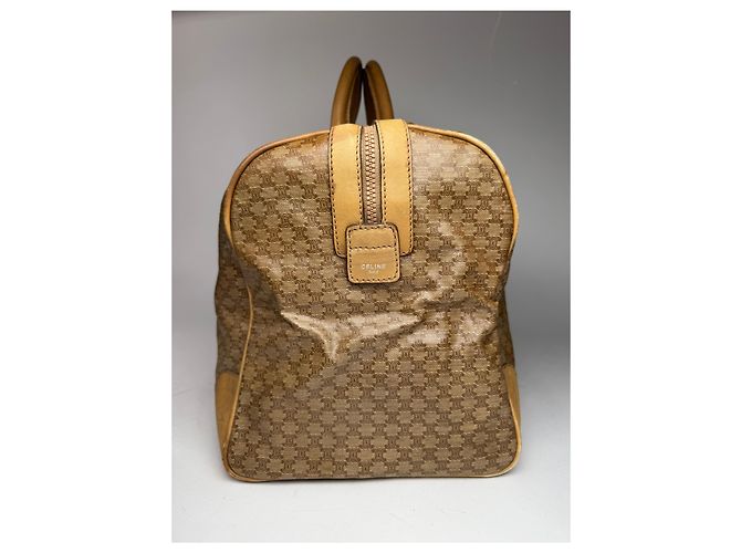 Céline Vintage Celine Paris Triomphe Leder Monogram Reisetasche, goldbraun - Ansicht 6