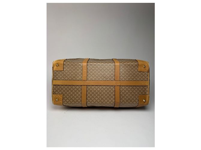 Céline Vintage Celine Paris Triomphe Leder Monogram Reisetasche, goldbraun - Ansicht 7