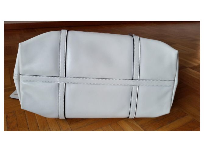 MIU MIU BORSA SHOPPING GRACE LUX IN PELLE. Bianco - vista 7