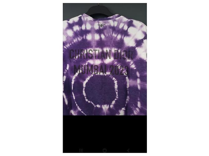 T-shirt Christian Dior Mumbai Edition Bianca e Viola Viola scuro - vista 3