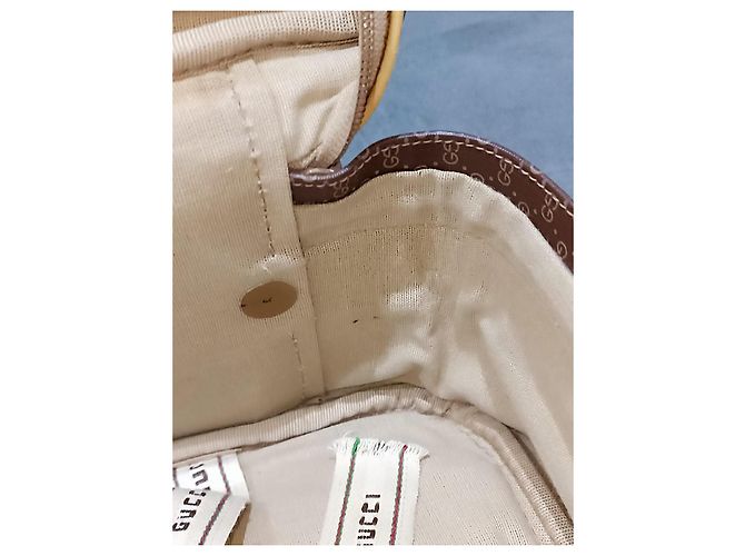 Valigia Gucci Micro GG Marrone Pelle e Tela - vista 14