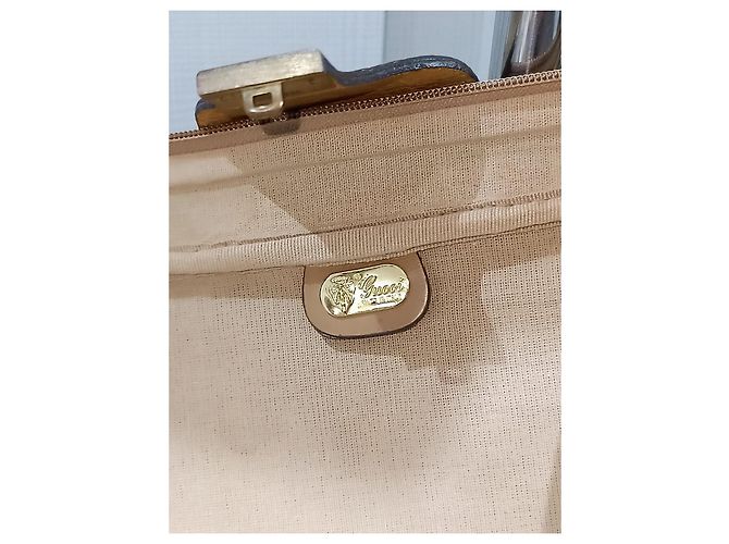 Valigia Gucci Micro GG Marrone Pelle e Tela - vista 17