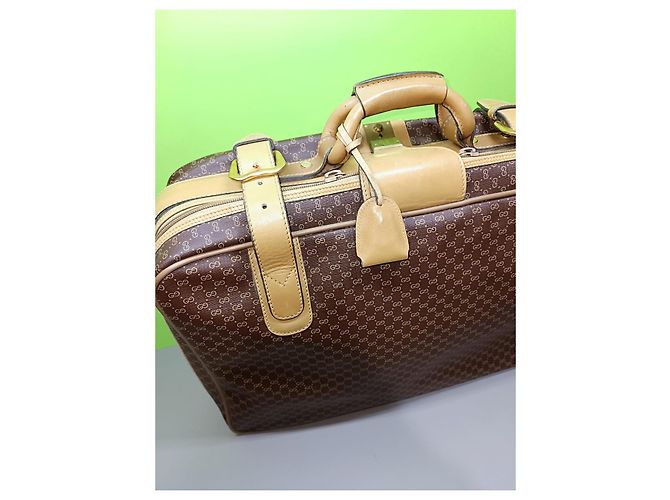 Valigia Gucci Micro GG Marrone Pelle e Tela - vista 3