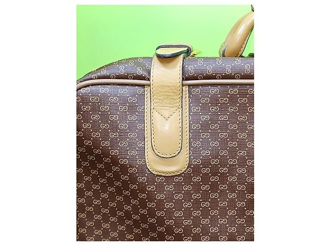 Valigia Gucci Micro GG Marrone Pelle e Tela - vista 6