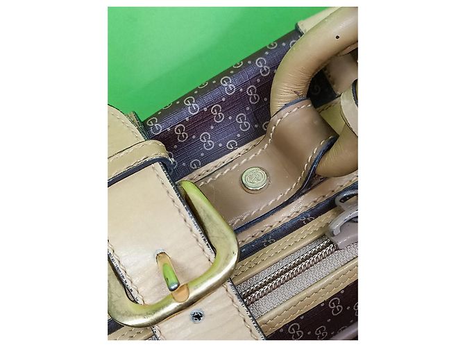 Valigia Gucci Micro GG Marrone Pelle e Tela - vista 7