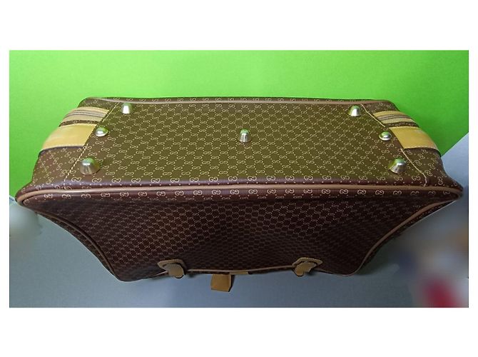 Valigia Gucci Micro GG Marrone Pelle e Tela - vista 9
