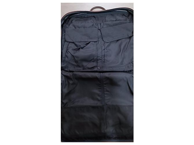 Borsa da viaggio Burberry marrone chiaro pelle e tela - vista 13