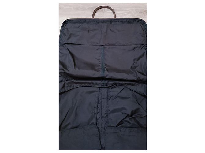 Borsa da viaggio Burberry marrone chiaro pelle e tela - vista 14