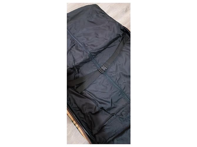 Borsa da viaggio Burberry marrone chiaro pelle e tela - vista 19