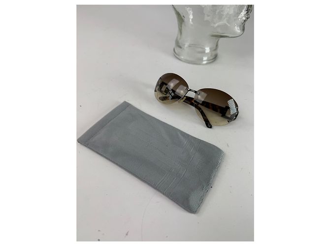 Vintage Loewe Madrid übergroße rahmenlose Brille Braun - Ansicht 2