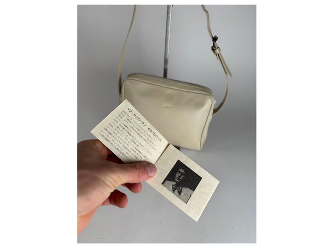 Borsa in pelle vintage Yves Saint Laurent 2 in 1 crema Bianco - vista 2