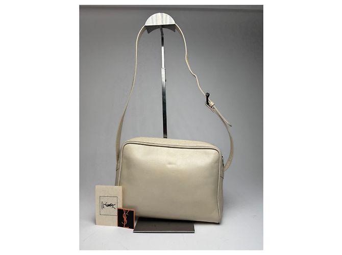 Borsa in pelle vintage Yves Saint Laurent 2 in 1 crema Bianco - vista 3