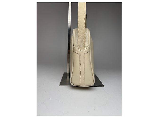 Borsa in pelle vintage Yves Saint Laurent 2 in 1 crema Bianco - vista 4