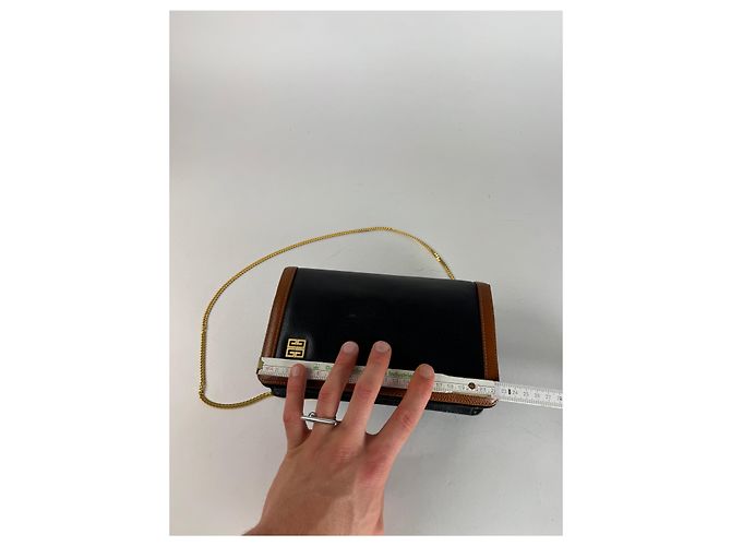 Vintage Givenchy 4G Leder Tasche Schwarz Braun - Ansicht 12