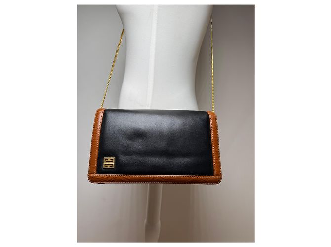 Vintage Givenchy 4G Leder Tasche Schwarz Braun - Ansicht 15