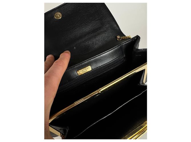 Vintage Givenchy 4G Leder Tasche Schwarz Braun - Ansicht 5