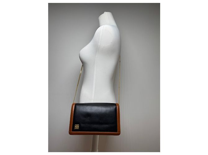 Vintage Givenchy 4G Leder Tasche Schwarz Braun - Ansicht 8