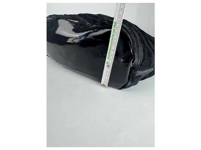 Nightingale Vintage Givenchy Nightindale Patelleder-Felltasche schwarz - Ansicht 14