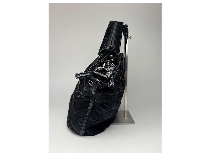 Nightingale Vintage Givenchy Nightindale Patelleder-Felltasche schwarz - Ansicht 4