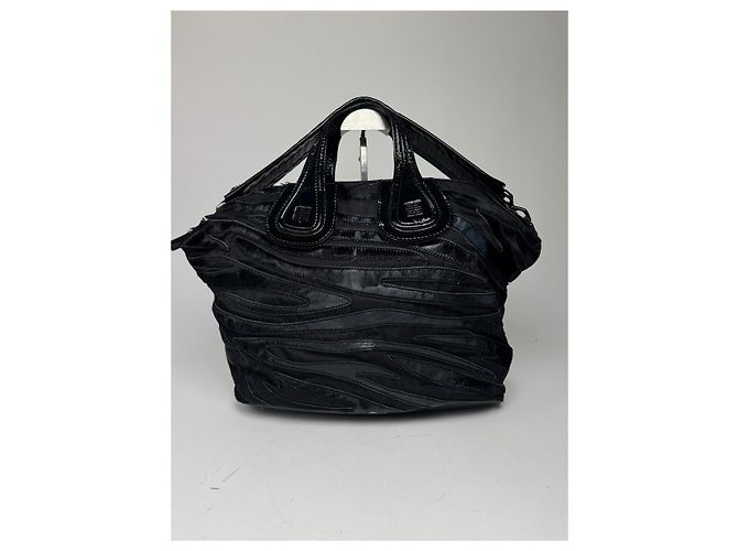 Nightingale Vintage Givenchy Nightindale Patelleder-Felltasche schwarz - Ansicht 5