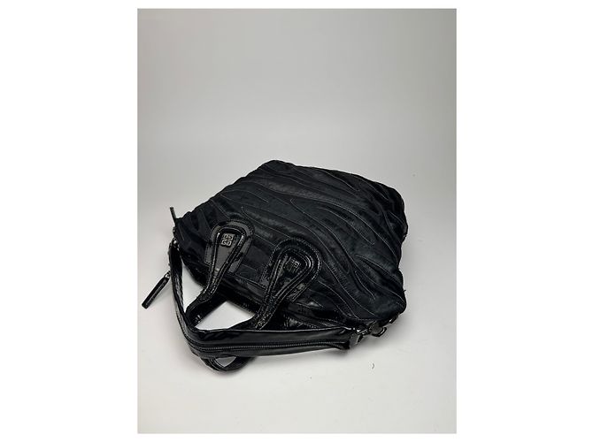 Nightingale Vintage Givenchy Nightindale Patelleder-Felltasche schwarz - Ansicht 6