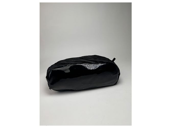 Nightingale Vintage Givenchy Nightindale Patelleder-Felltasche schwarz - Ansicht 8