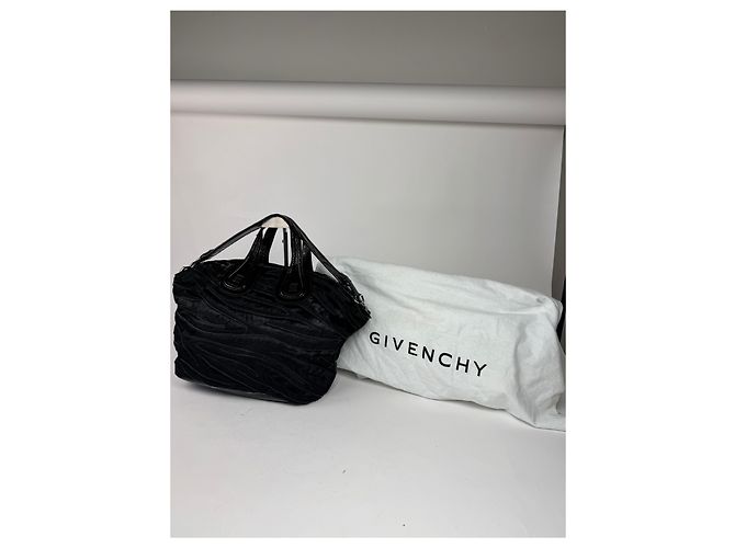 Nightingale Vintage Givenchy Nightindale Patelleder-Felltasche schwarz - Ansicht 9