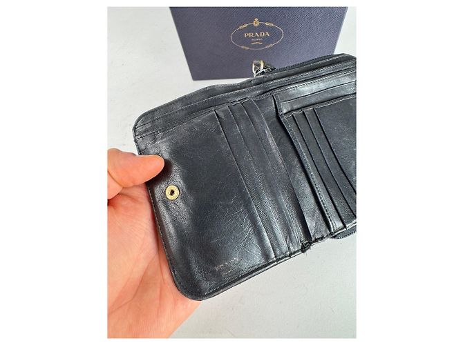 Vintage Prada Canvas Wallet Black - view 6