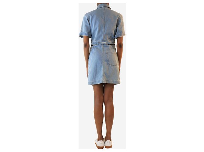 Nanushka Blaue Jeans-Mini-Kleid mit Knöpfen - Größe UK 8 - Ansicht 2