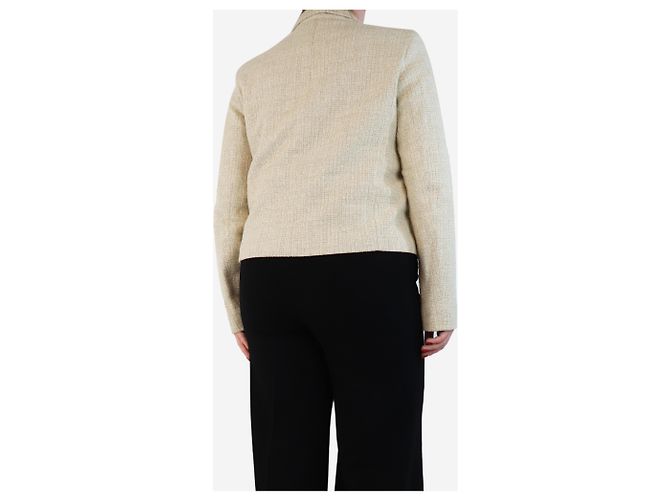Weekend Max Mara Cream tweed jacket with gold buttons - size UK 16 - view 2