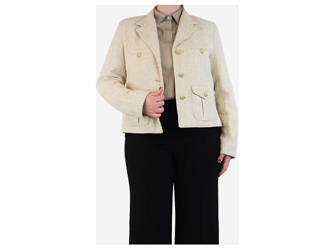 Weekend Max Mara Cream tweed jacket with gold buttons - size UK 16 - view 4