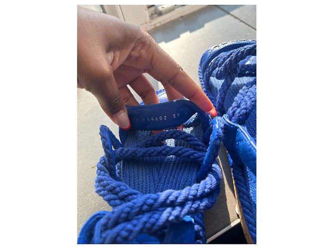 Sandali Dad Chanel blu scuro pelle - vista 5