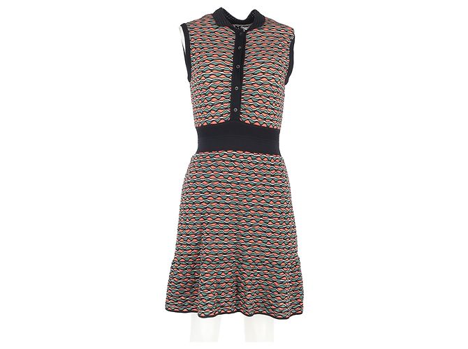 Missoni Patterned Buttoned Mini Dress in Multicolor Cotton Multiple colors - view 4