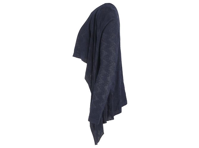 Asymmetrischer Strickcardigan M Missoni aus marineblauer Wolle - Ansicht 2