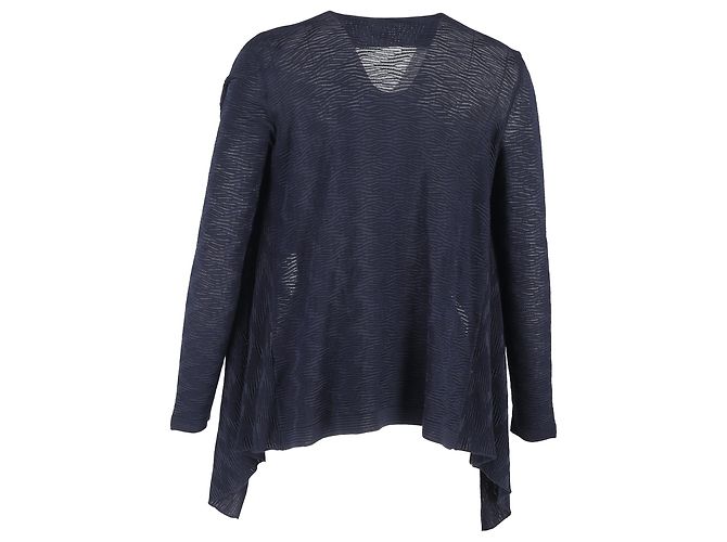 Asymmetrischer Strickcardigan M Missoni aus marineblauer Wolle - Ansicht 3