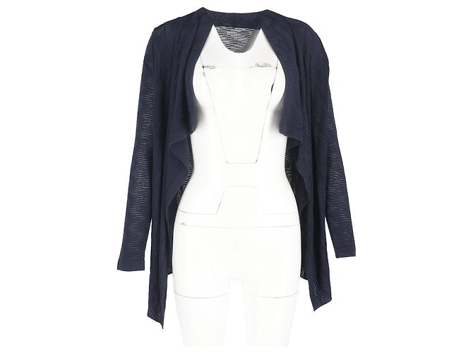 Asymmetrischer Strickcardigan M Missoni aus marineblauer Wolle - Ansicht 4