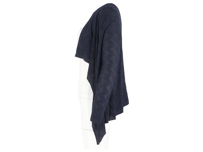 Asymmetrischer Strickcardigan M Missoni aus marineblauer Wolle - Ansicht 5