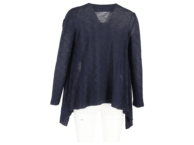 Asymmetrischer Strickcardigan M Missoni aus marineblauer Wolle - Ansicht 6