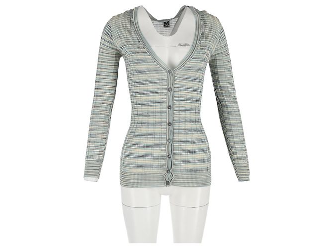 M Missoni Strickjacke mit Knöpfen aus mehrfarbigem Baumwollmaterial Mehrfarben - Ansicht 4
