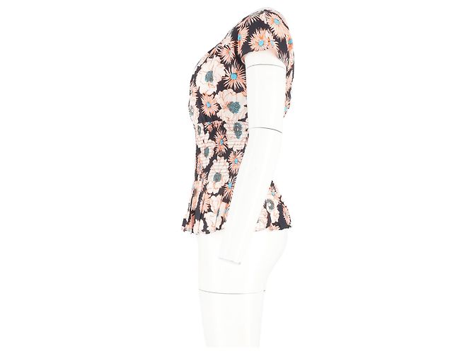 Blusa arricciata stampata floreale Prada in viscosa multicolore - vista 5
