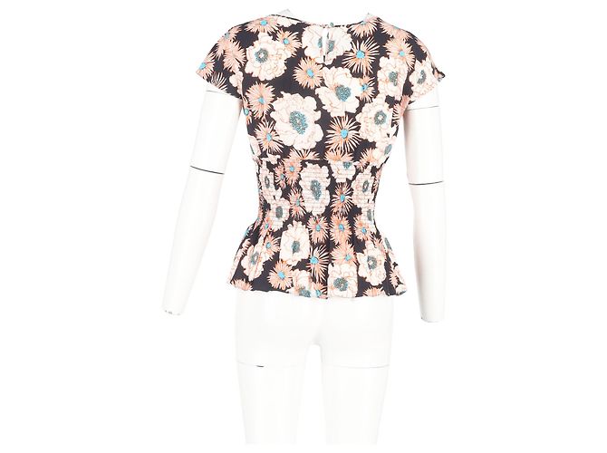 Blusa arricciata stampata floreale Prada in viscosa multicolore - vista 6