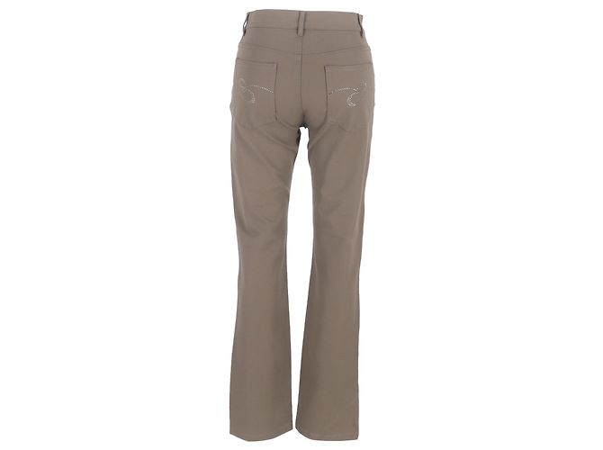 Pantalones de tiro alto acampanados Escada en algodón marrón Castaño Roja - vista 3