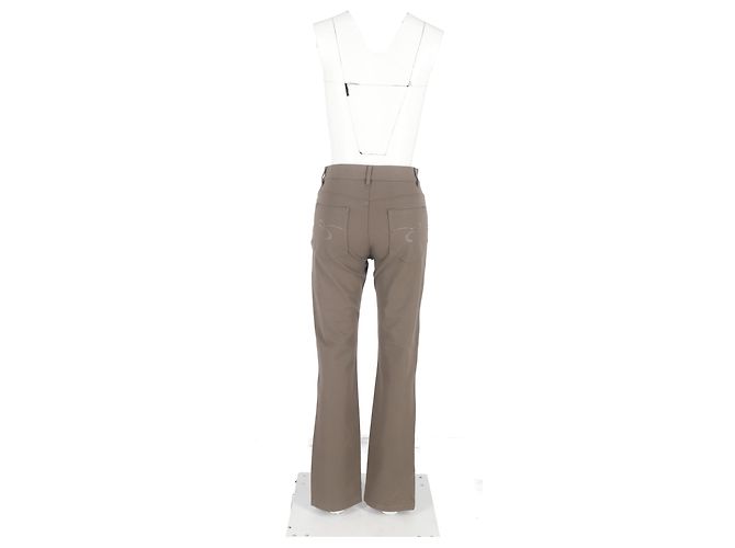 Pantalones de tiro alto acampanados Escada en algodón marrón Castaño Roja - vista 6