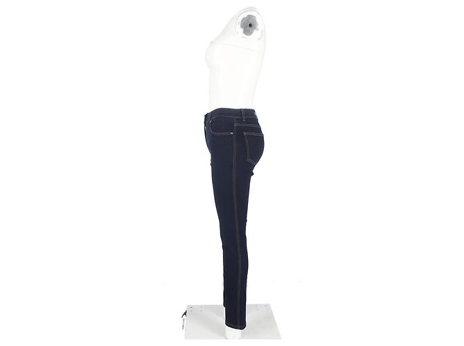 Jeans de tiro alto ajustados Escada en denim de algodón azul - vista 5