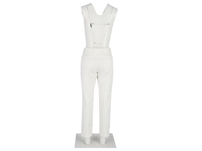 Pantalones rectos de tiro alto Escada en algodón blanco Crudo - vista 3