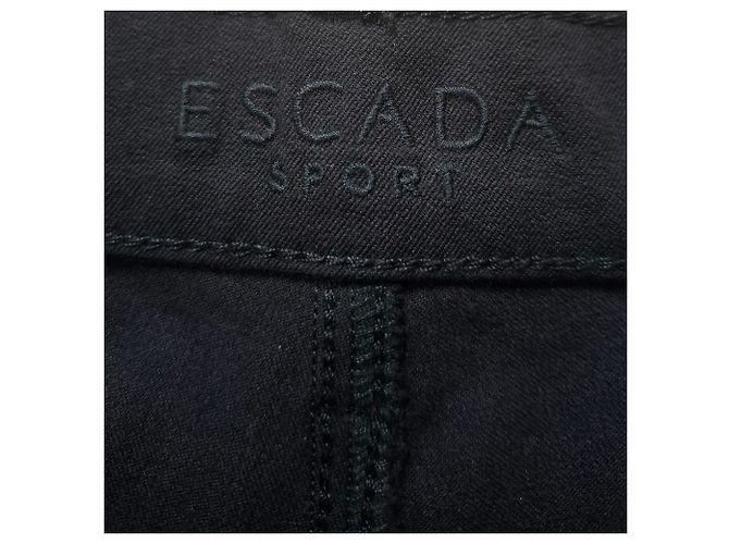 Jeans de pierna recta de tiro alto Escada Sport en denim negro de algodón - vista 3