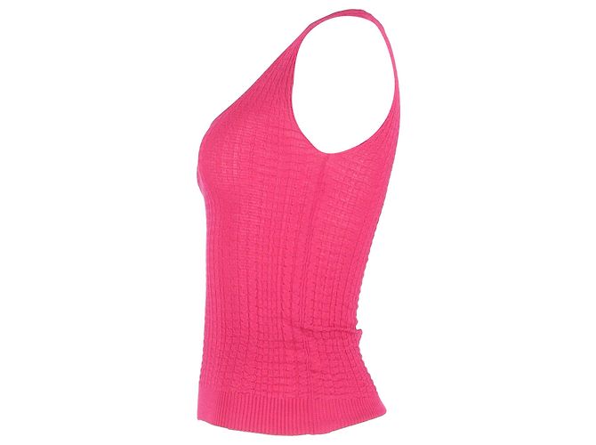 Top sin mangas de punto M Missoni en algodón rosa Castaño - vista 2