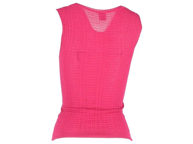 Top sin mangas de punto M Missoni en algodón rosa Castaño - vista 3